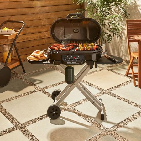 Coleman Roadtrip Portable 3-Burner Propane Gas BBQ Grill with a Folding Cart Stand