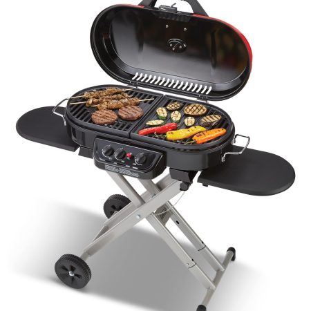 Coleman Roadtrip Portable 3-Burner Propane Gas BBQ Grill with a Folding Cart Stand