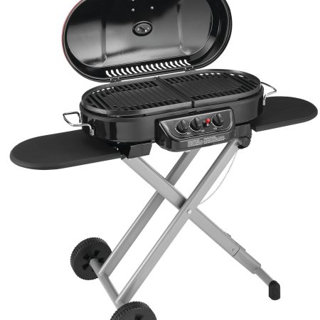 Coleman Roadtrip Portable 3-Burner Propane Gas BBQ Grill with a Folding Cart Stand