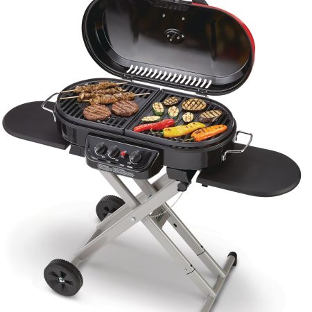 Coleman Roadtrip Portable 3-Burner Propane Gas BBQ Grill with a Folding Cart Stand