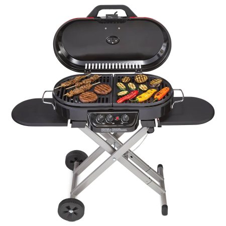 Coleman Roadtrip Portable 3-Burner Propane Gas BBQ Grill with a Folding Cart Stand