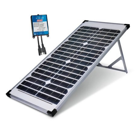 Coleman 40 Watt, 12V Portable Folding Solar Panel with Stand includes 7A Charge Controller