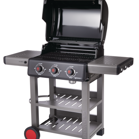 Coleman Cookout 3-Burner Propane Gas BBQ Grill with Side & Storage Shelves