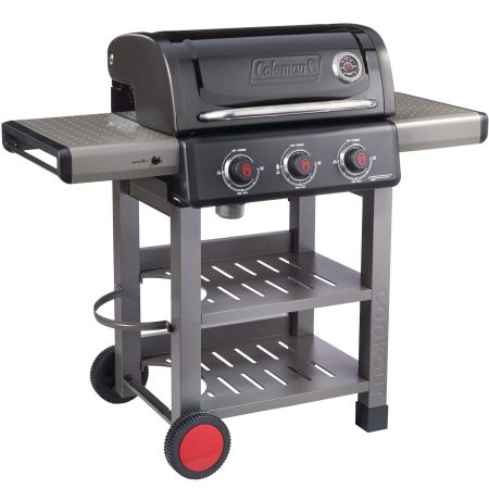 Coleman Cookout 3-Burner Propane Gas BBQ Grill with Side & Storage Shelves