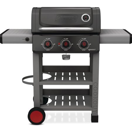 Coleman Cookout 3-Burner Propane Gas BBQ Grill with Side & Storage Shelves