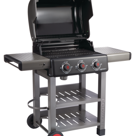 Coleman Cookout 3-Burner Propane Gas BBQ Grill with Side & Storage Shelves