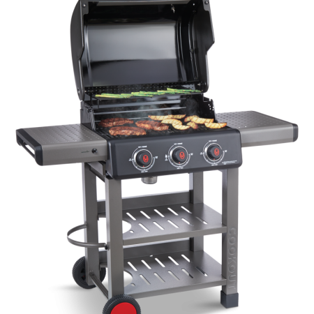 Coleman Cookout 3-Burner Propane Gas BBQ Grill with Side & Storage Shelves