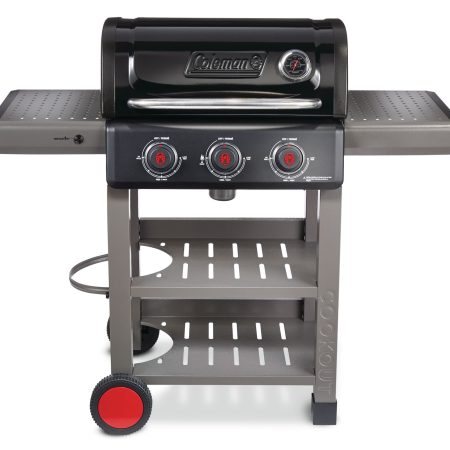 Coleman Cookout 3-Burner Propane Gas BBQ Grill with Side & Storage Shelves