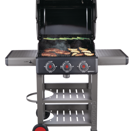 Coleman Cookout 3-Burner Propane Gas BBQ Grill with Side & Storage Shelves