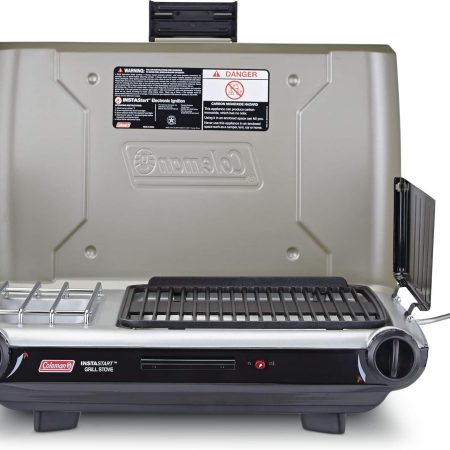 Coleman Double-Burner 20,000 BTUs Electronic Ignition Grill Camp Stove