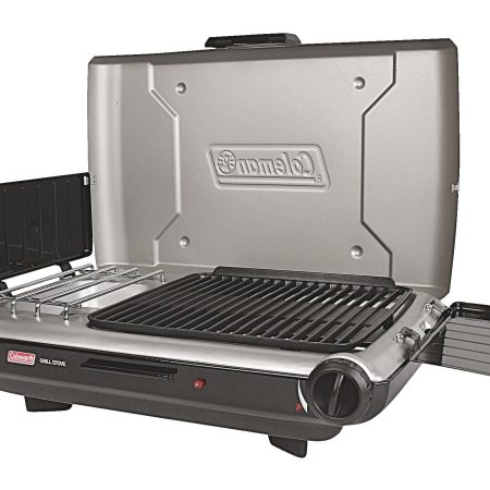 Coleman Double-Burner 20,000 BTUs Electronic Ignition Grill Camp Stove