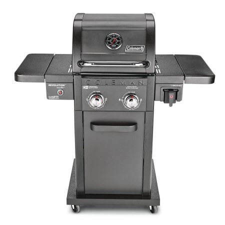 Coleman Revolution 2-Burner Convertible Propane Gas BBQ Grill with Side Shelves