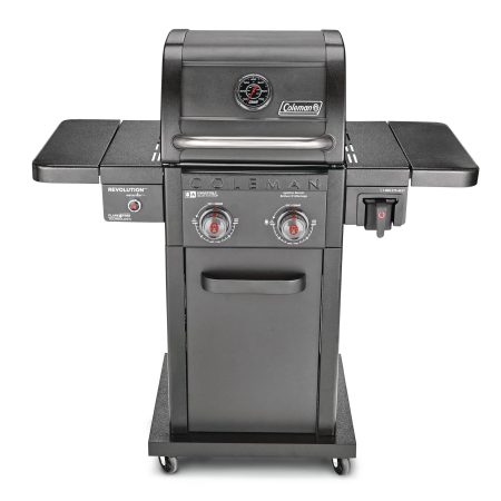 Coleman Revolution 2-Burner Convertible Propane Gas BBQ Grill with Side Shelves