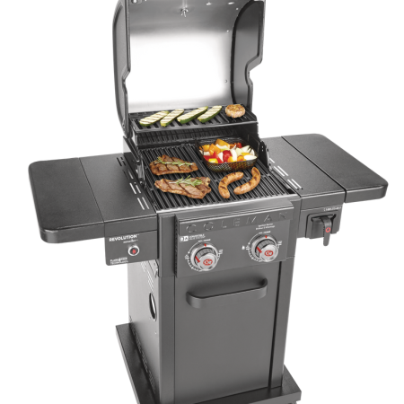 Coleman Revolution 2-Burner Convertible Propane Gas BBQ Grill with Side Shelves