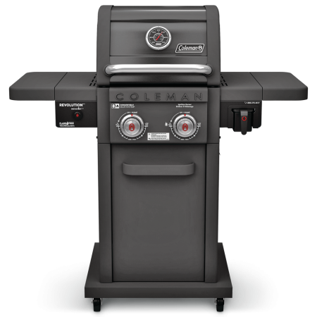 Coleman Revolution 2-Burner Convertible Propane Gas BBQ Grill with Side Shelves