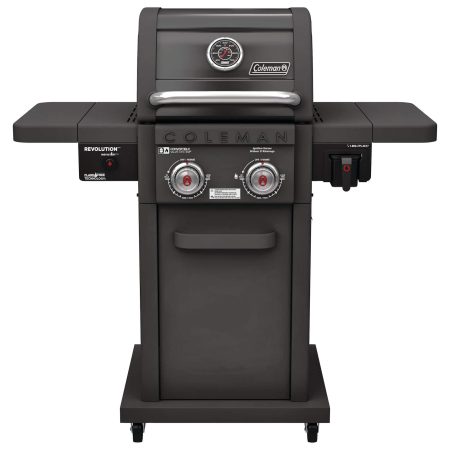 Coleman Revolution 2-Burner Convertible Propane Gas BBQ Grill with Side Shelves