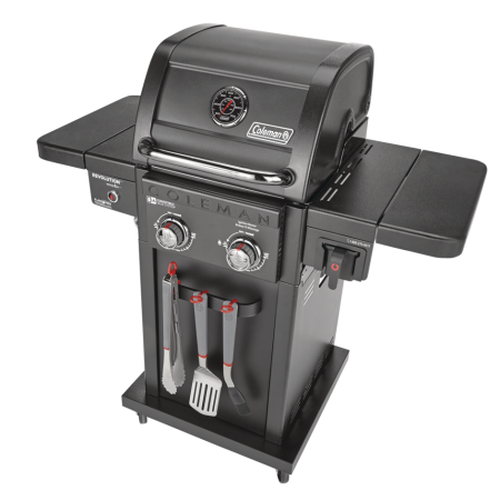 Coleman Revolution 2-Burner Convertible Propane Gas BBQ Grill with Side Shelves