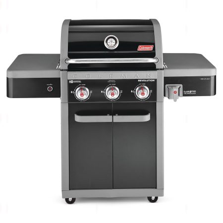 Coleman Revolution 3-Burner Convertible Propane Gas BBQ Grill with Side Shelves