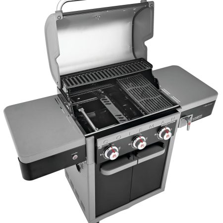 Coleman Revolution 3-Burner Convertible Propane Gas BBQ Grill with Side Shelves