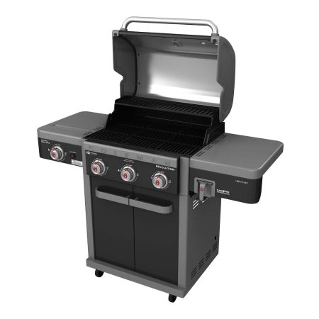 Coleman Revolution 3-Burner Convertible Propane Gas BBQ Grill with Side Shelves