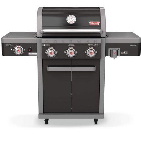 Coleman Revolution 3-Burner Convertible Propane Gas BBQ Grill with Side Shelves