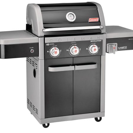 Coleman Revolution 3-Burner Convertible Propane Gas BBQ Grill with Side Shelves