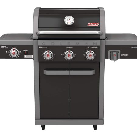 Coleman Revolution 3-Burner Convertible Propane Gas BBQ Grill with Side Shelves