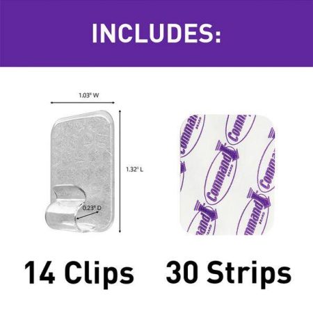 Command Adjustables Repositionable Clips, 14 Clips per Pack