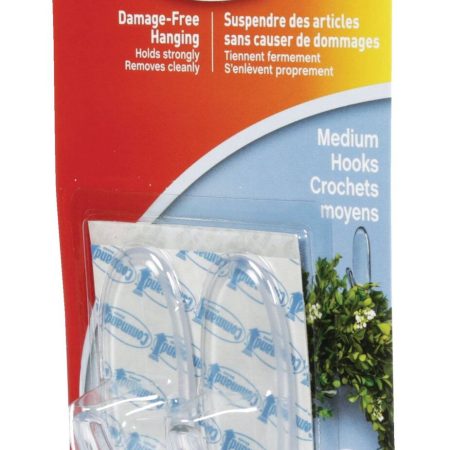 Command Medium Clear Hooks and Strips, Damage Free, 2-lb Capacity