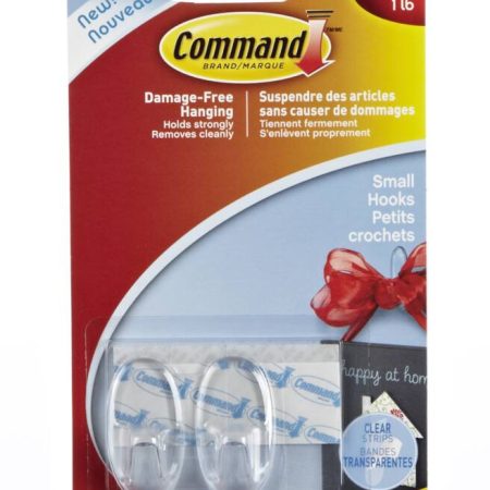 Command Clear Hook and Strips, Damage Free Hanging, 1-lb Capacity