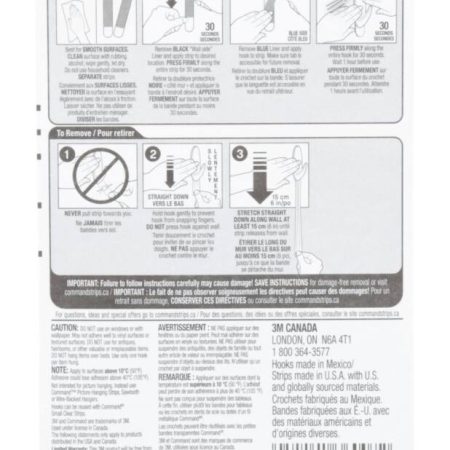 Command Clear Hook and Strips, Damage Free Hanging, 1-lb Capacity