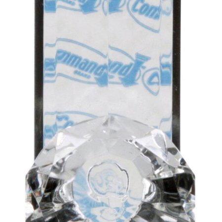 Command Large Decorative Crystal Hook with Adhesive Strips, Clear, 4-lbs, 1 Strip per Pack