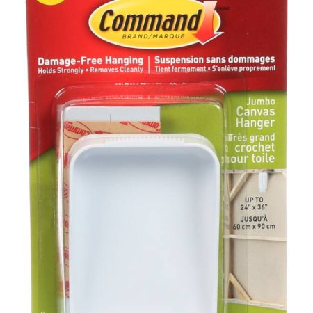 Command Jumbo Canvas Picture Hanger, White