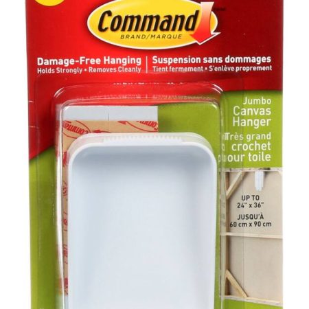 Command Jumbo Canvas Picture Hanger, White