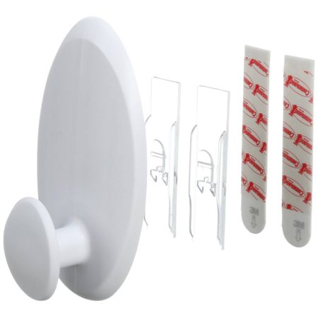 Command Large Clothes Hanger Organizing Hook with Adhesive Strips, White, 7.5-lbs, 1 Strip per Pack