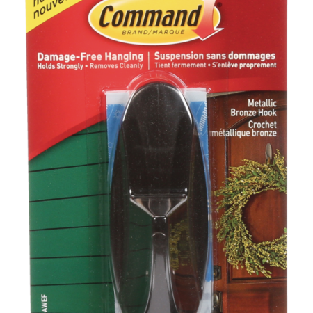 Command Graphite Large Hook, Outdoor, All Weather Foam Strips