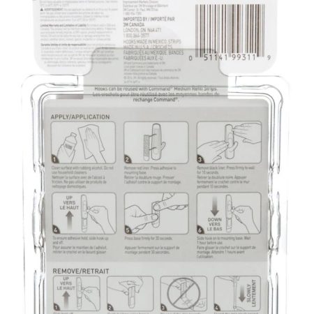 Command Medium Hooks Mega Pack with Adhesive Strips, White, 3-lbs, 20 Strips per Pack