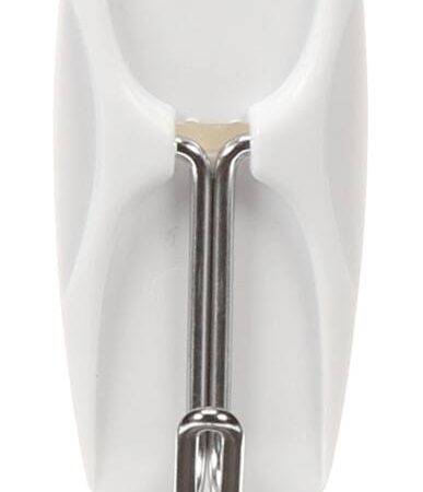 Command Medium Wire Toggle Hooks with Adhesive Strips, White, 2-lbs, 2 Strips per Pack