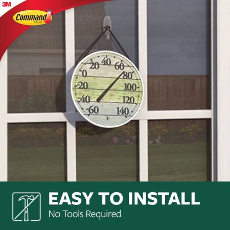 Command Outdoor Medium Window Hooks, No Surface Damage, 5 Hooks per Pack