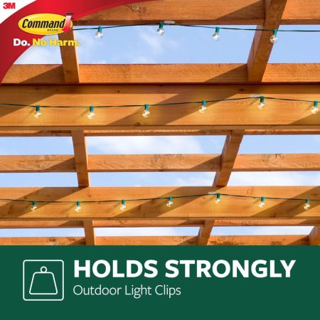 Command Outdoor Light Clips with Foam Strips, No Surface Damage, 32 Strips per Pack