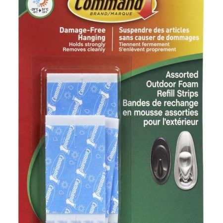 Command Outdoor Medium/Large Foam Adhesive Strips Refills, Reusable