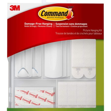 Command Picture Hanging Kit with Adhesive Strips, White, 50 Strips per Pack