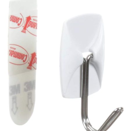 Command Small Utensils Wire Hooks Mega Pack with Adhesive Strips, White, 0.5-lbs, 28 Strips per Pack