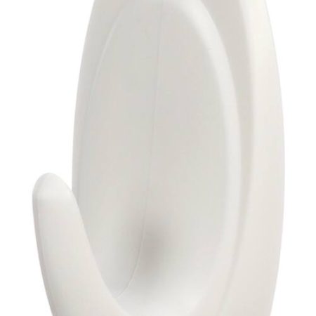 Command Decorative Quartz Terrace Hooks with Adhesive Strips, White, 3-lbs, 2 Strips per Pack