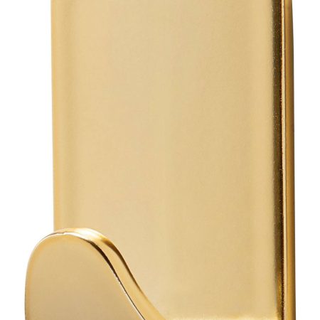 Command Small Metallic Hooks with Adhesive Strips, Brass, 0.5-lbs, 4 Strips per Pack