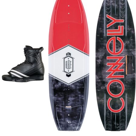 Connelly Blaze Youth/Adult 1-Person Wakesurf Board Set w/Boots, White/Red, 4.6-ft