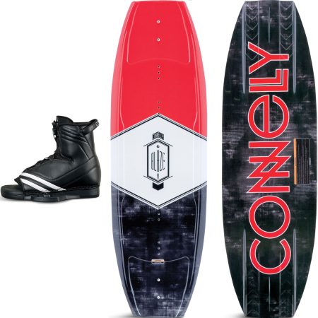 Connelly Blaze Youth/Adult 1-Person Wakesurf Board Set w/Boots, White/Red, 4.6-ft