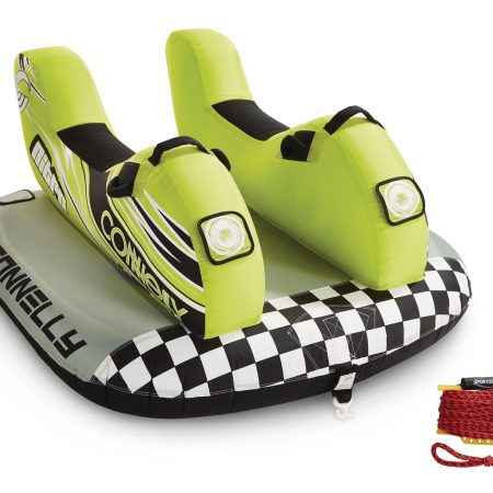 Connelly Nitro 2 Bike Themed Air-Pump Inflatable Water Boating 2-Rider Towable Tube, Yellow