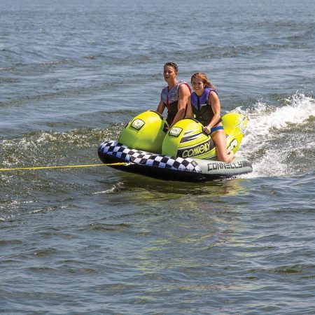 Connelly Nitro 2 Bike Themed Air-Pump Inflatable Water Boating 2-Rider Towable Tube, Yellow