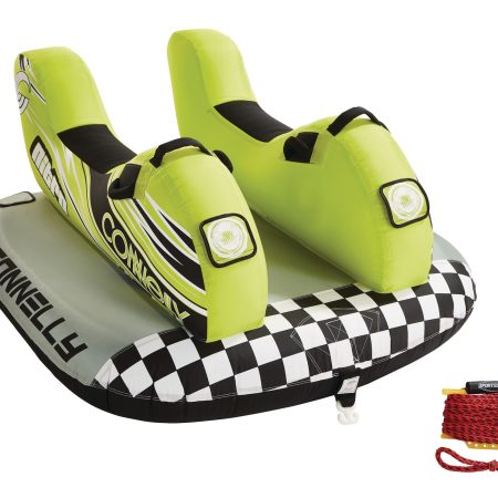 Connelly Nitro 2 Bike Themed Air-Pump Inflatable Water Boating 2-Rider Towable Tube, Yellow